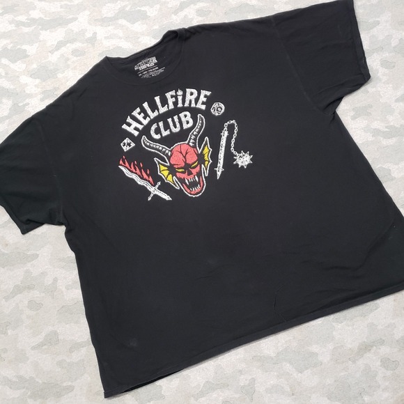 Stranger Things Shirt Mens 3XL Black Short Sleeve Hell Fire - Picture 3 of 10